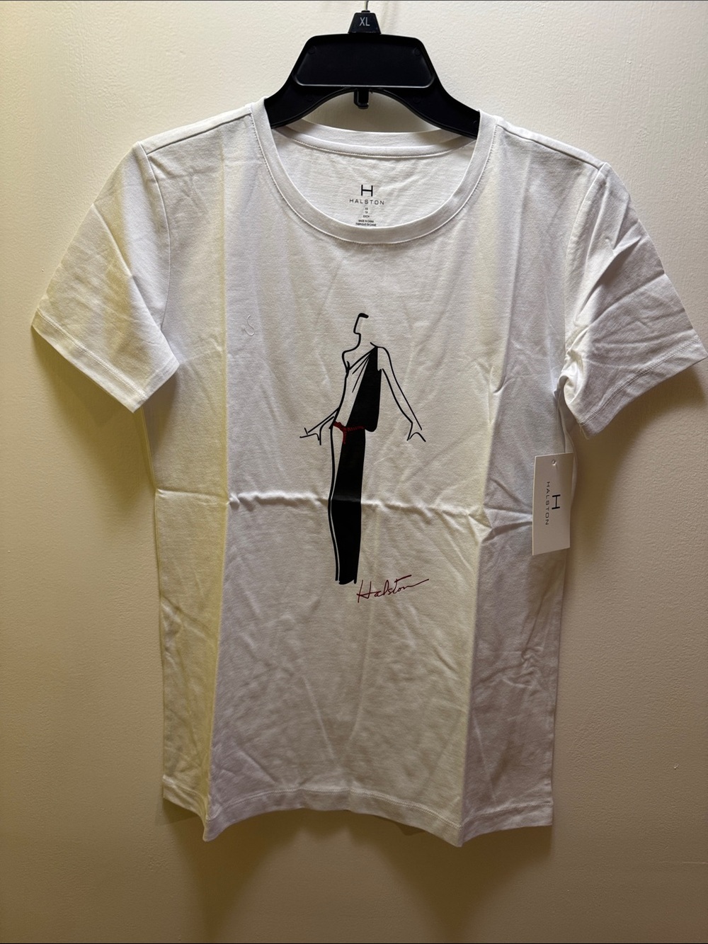 Halston Heritage Men’s White Graphic Crew Neck T-Shirt